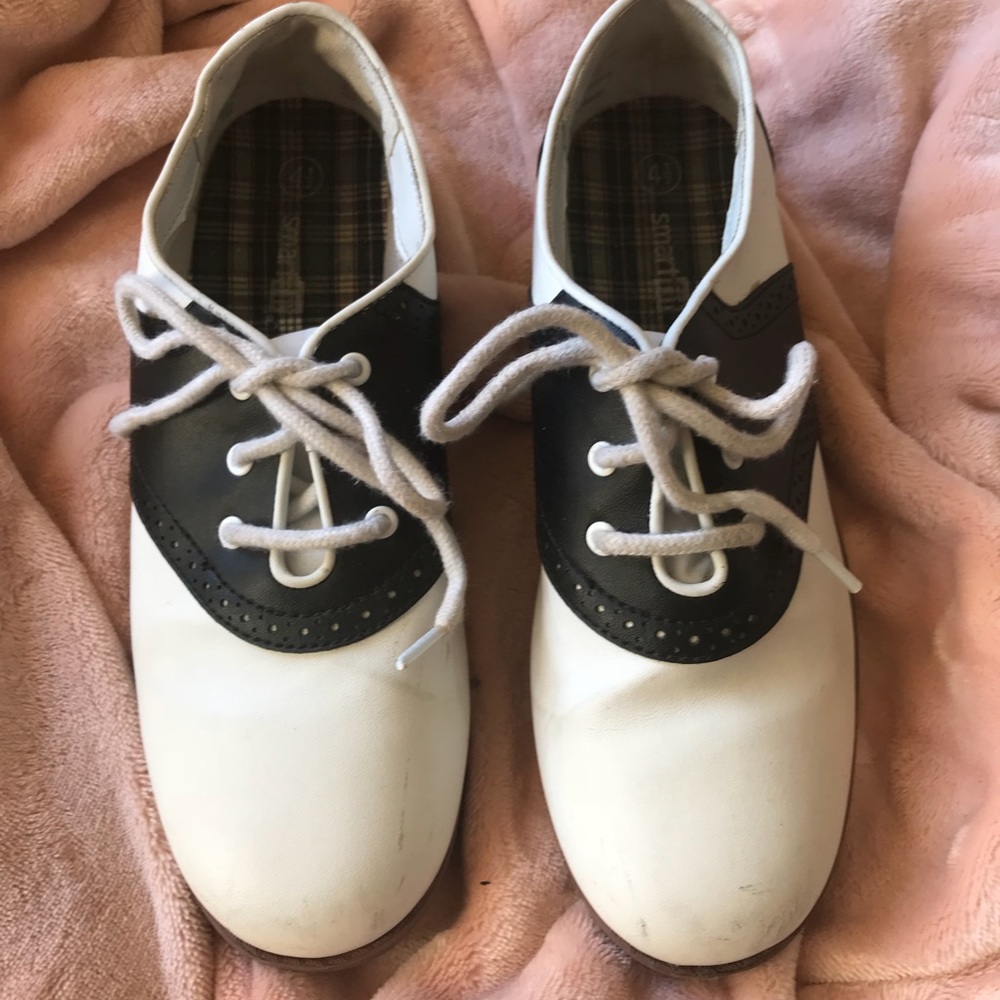 Character saddle shoes.
